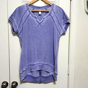 GreenTea Women's Size Small Back Zipper Tunic Short Sleeve Sweatshirt